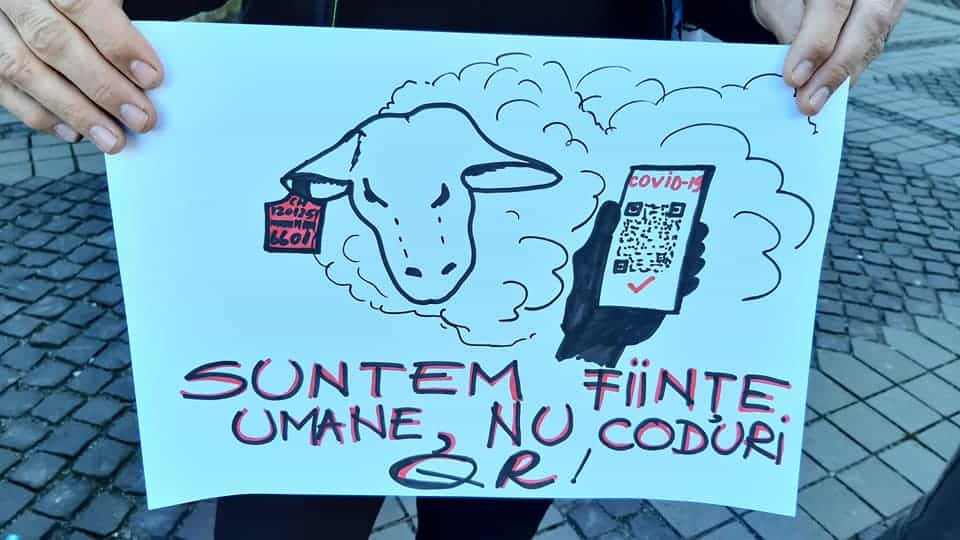 protest neautorizat la sibiu împotriva restricțiilor covid - participanții au fost legitimați