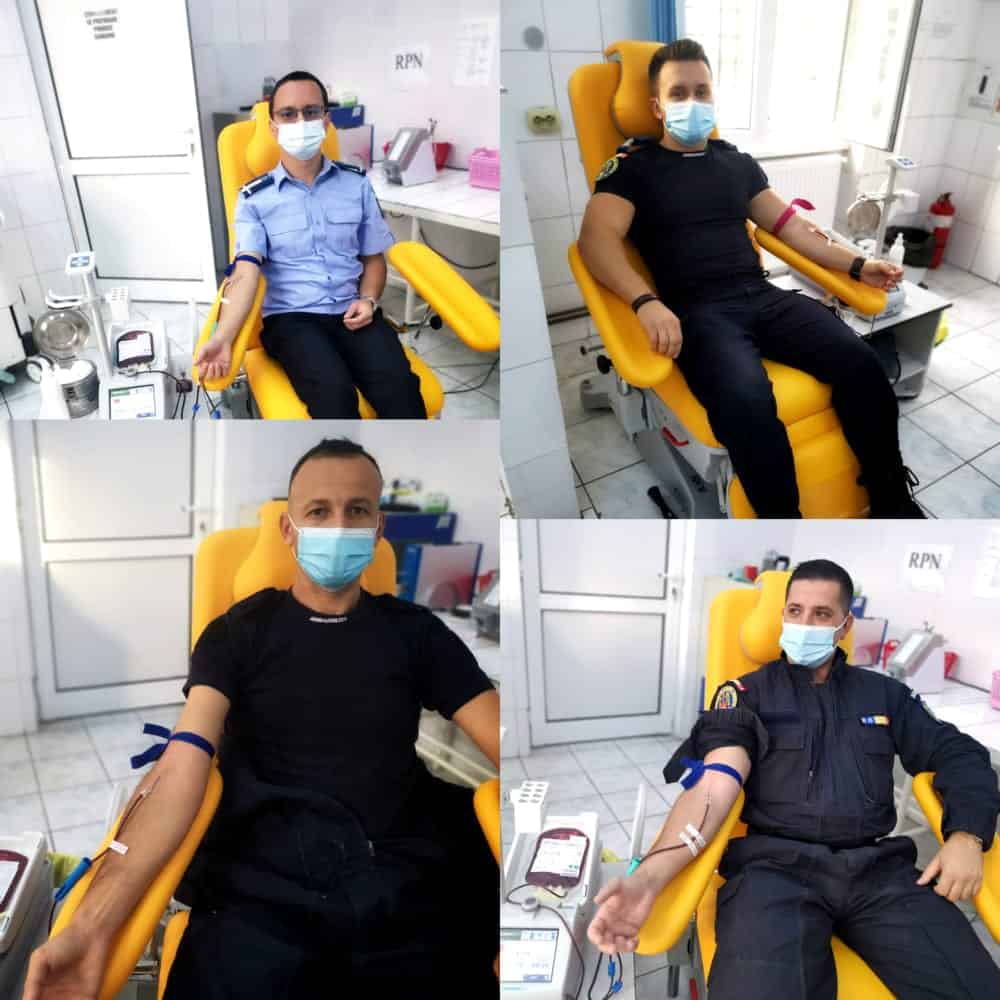 foto - jandarmii sibieni au donat sânge - "vă așteptăm alături de noi!"