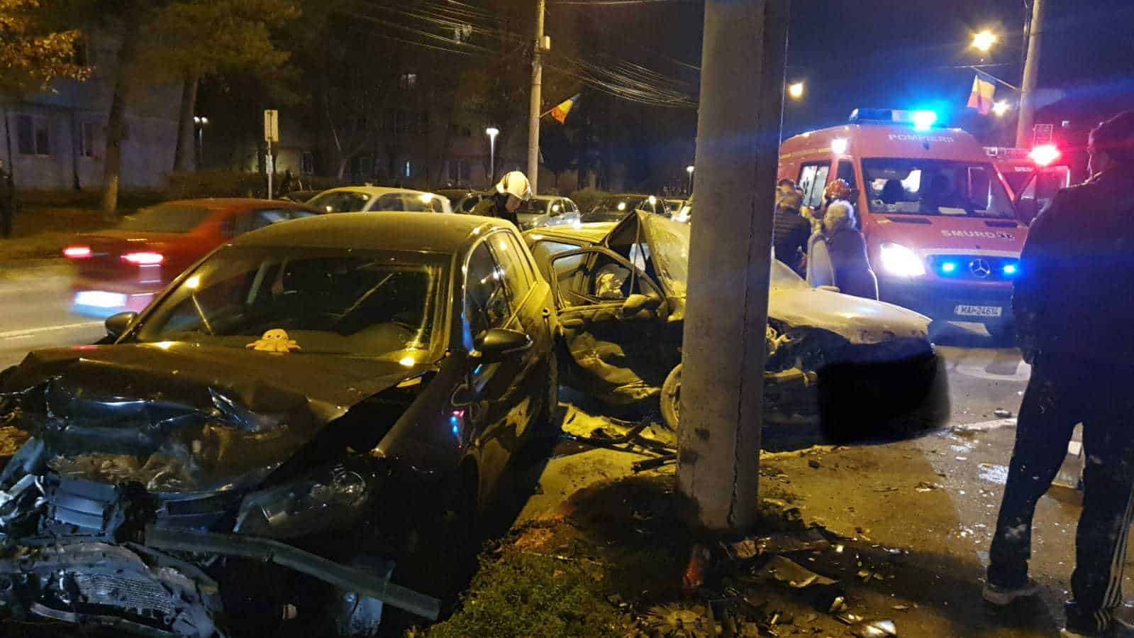 video foto: accident pe strada rahovei - impact violent între două mașini