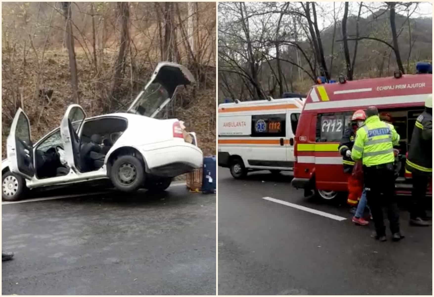 video: accident pe valea oltului la balota - o mașină a ieșit în decor