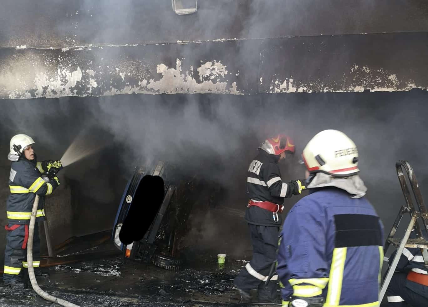 incendiu în garajul unui bărbat din agnita - i-a luat foc mașina