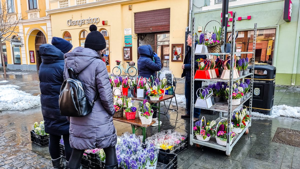 VIDEO Goana după cadoul de 8 martie la Sibiu - Florile, cele mai “vânate” de sibieni