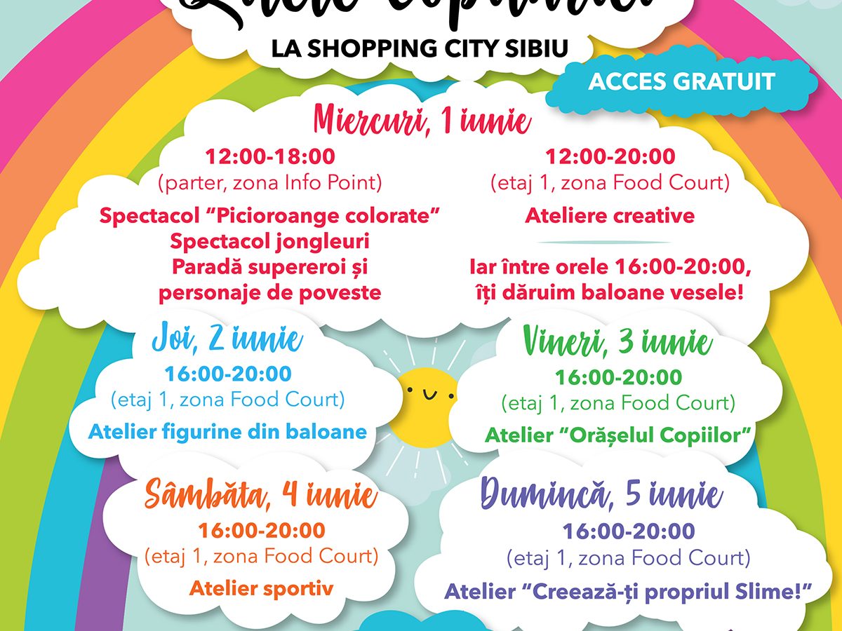 shopping city sibiu transformă ziua copilului în zilele copilăriei și anunța lansarea campaniei „poveștile îi îndrumă”