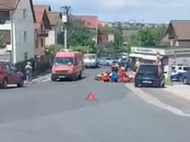 video: sibian dus la spital după ce a căzut cu bicicleta pe strada islazului