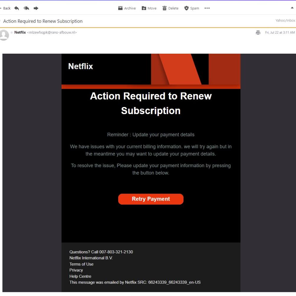 Atenție: Mesaje false în numele Netflix - Se cer datele cardului