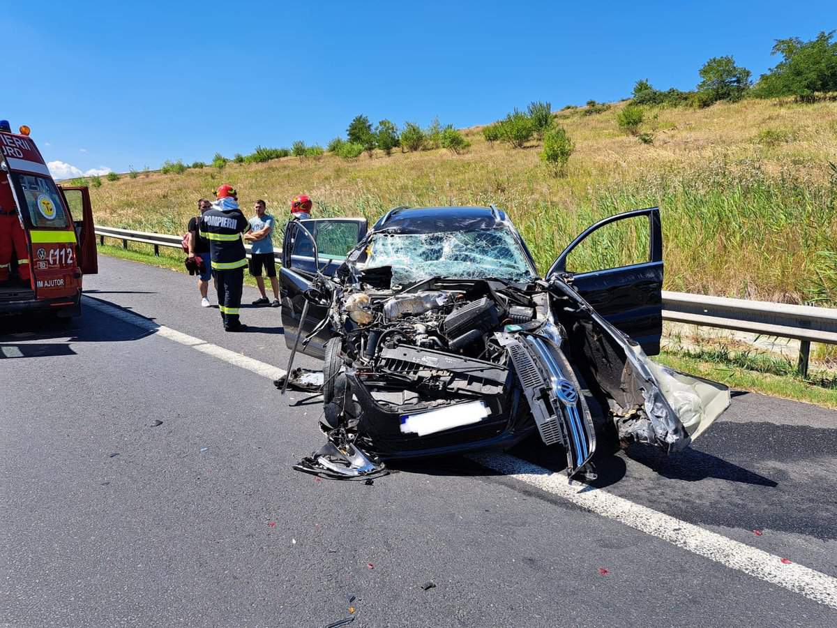 update foto: accident pe autostrada a1 între cunța și săliște - cinci persoane rănite