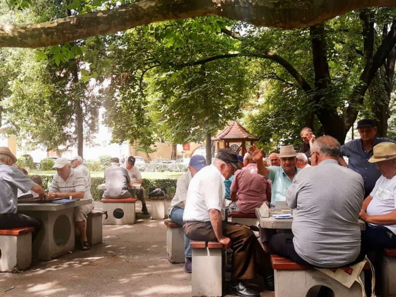 Oaza de relaxare a pensionarilor din Sibiu - Jocuri de table și șah în Parcul Astra