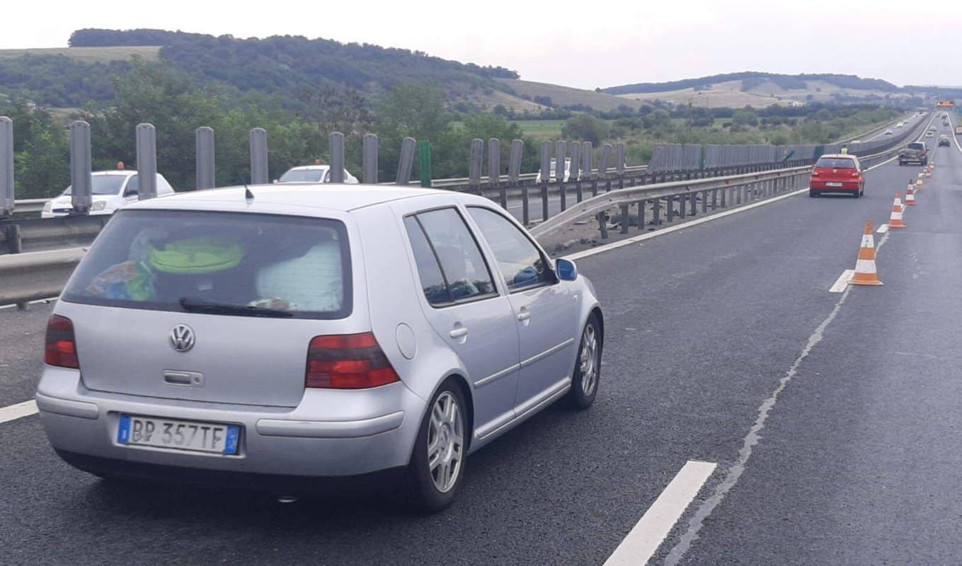 Accident pe autostradă la Cristian pe sensul de mers către Sibiu - Două autovehicule implicate