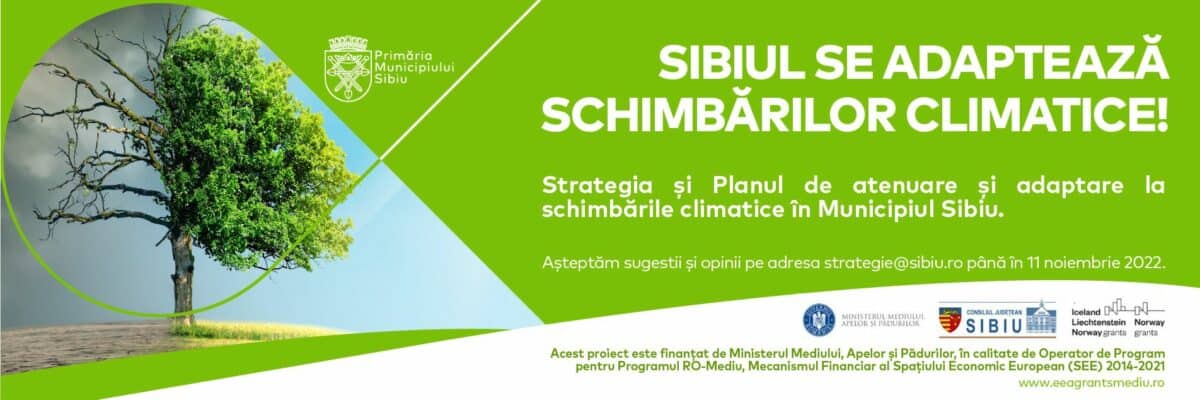 Strategia și Planul de atenuare și adaptare la schimbările climatice în Municipiul Sibiu, în consultare publică