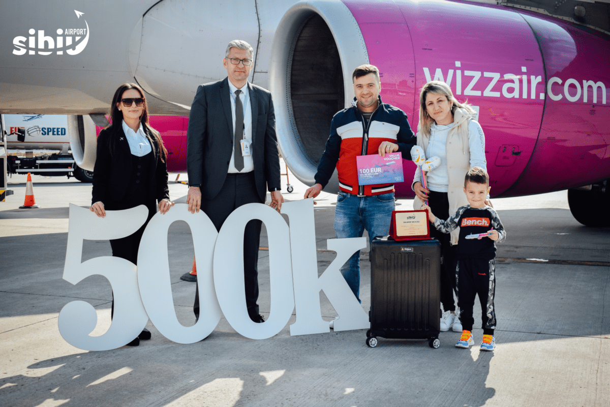 Aeroportul Sibiu sărbătorește pasagerul cu numărul 500.000 în 2022