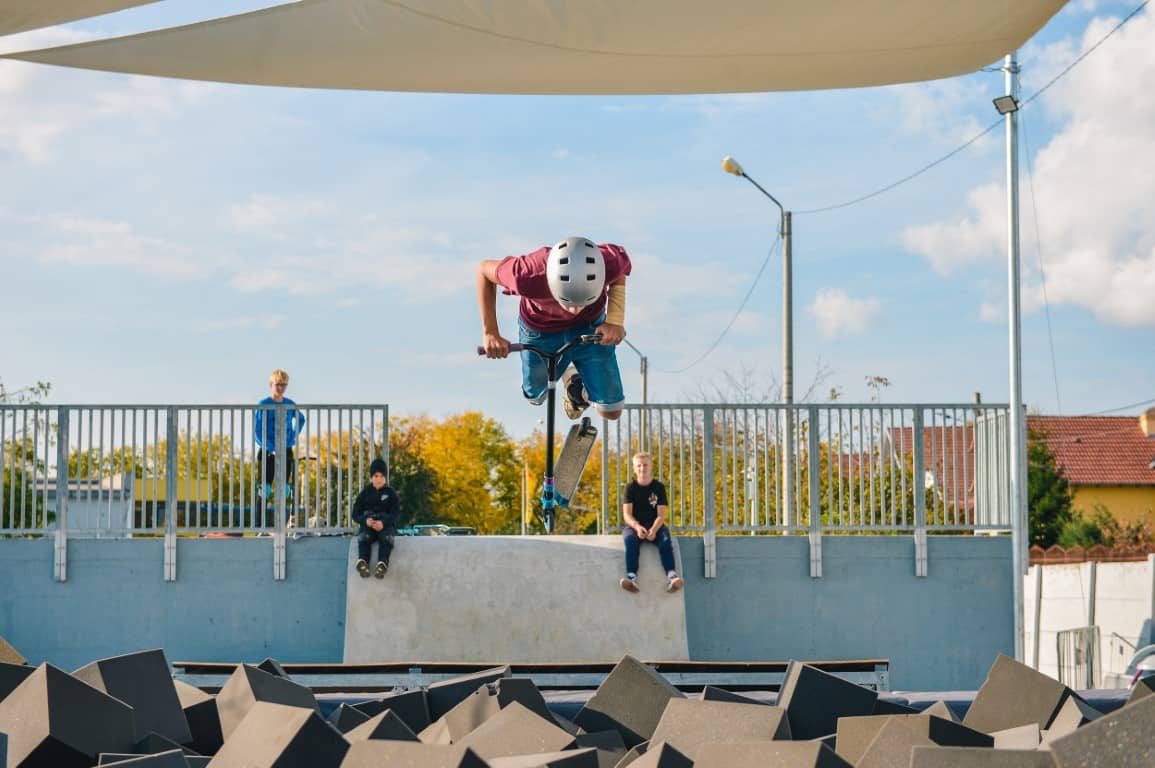 FOAM PIT la Sibiu - Piscina cu burete a skate park-ului Obor a fost finalizată