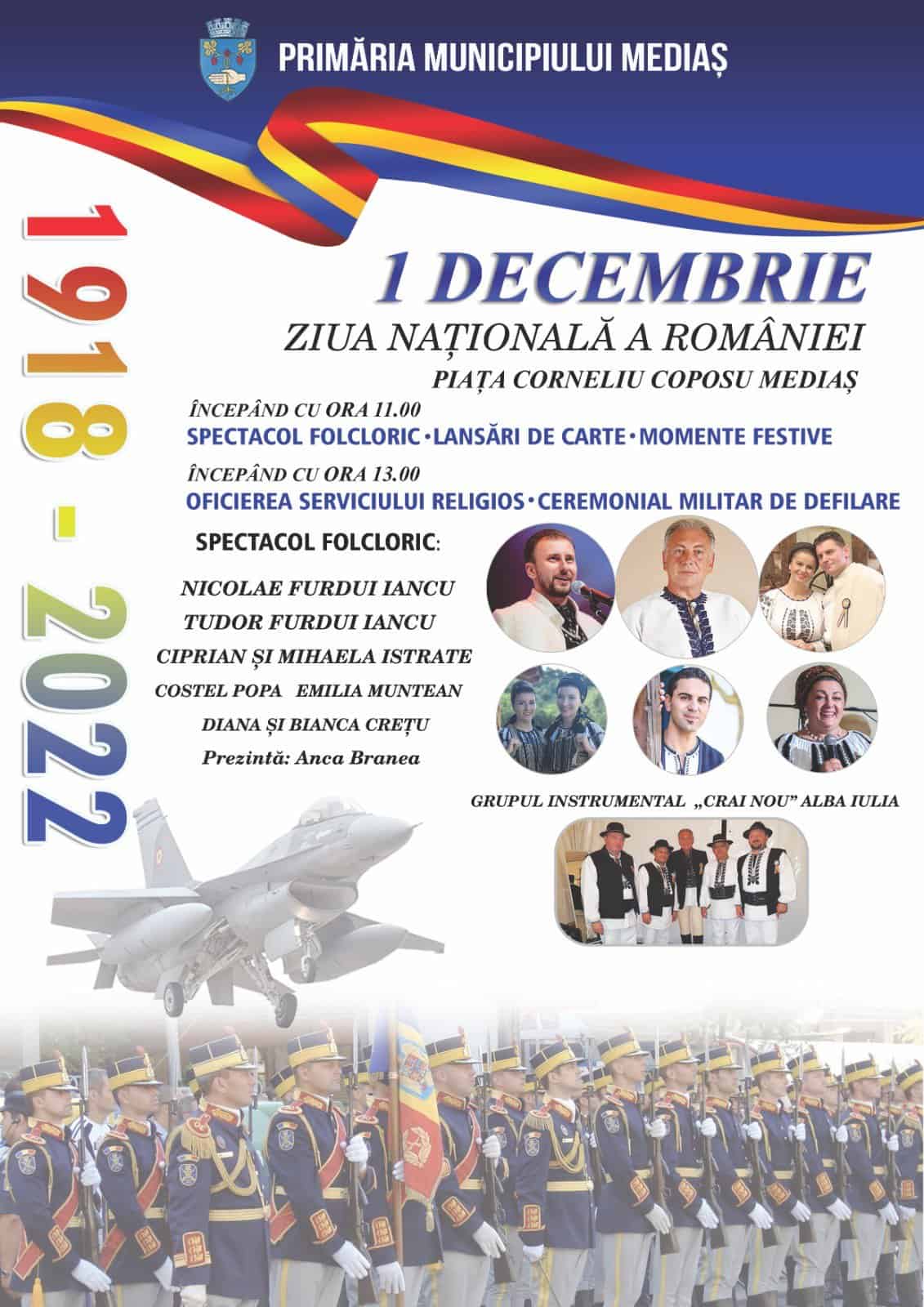 ziua națională a româniei sărbătorită la mediaș - programul evenimentelor