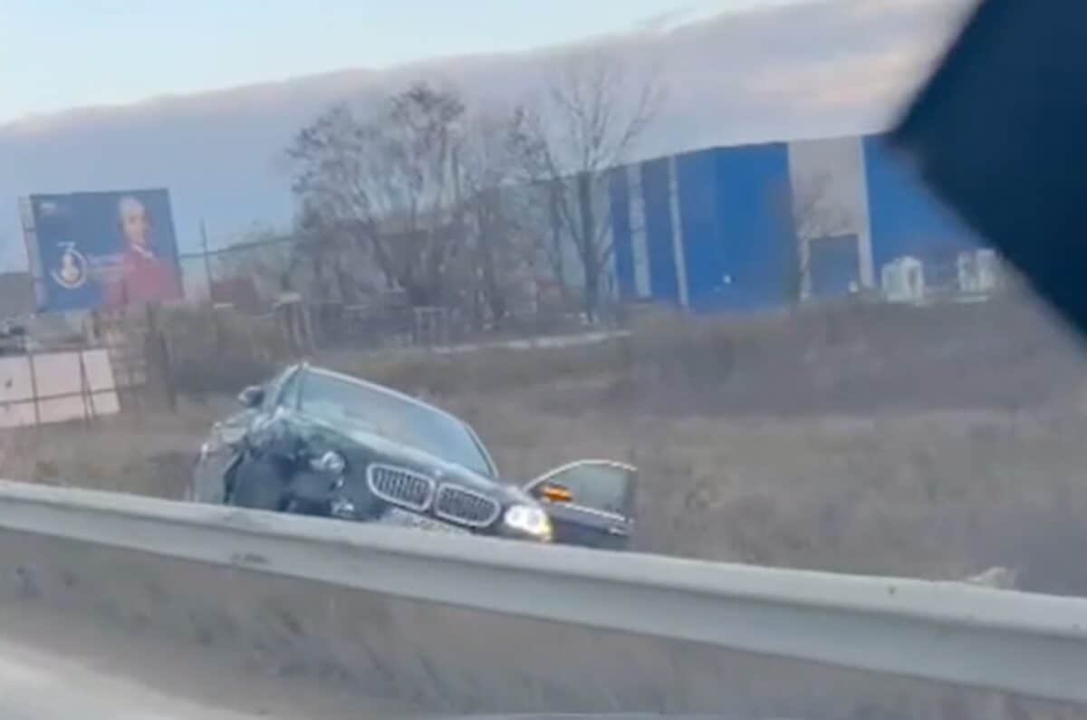 video: accident în cristian - un bmw a fost proiectat în afara drumului