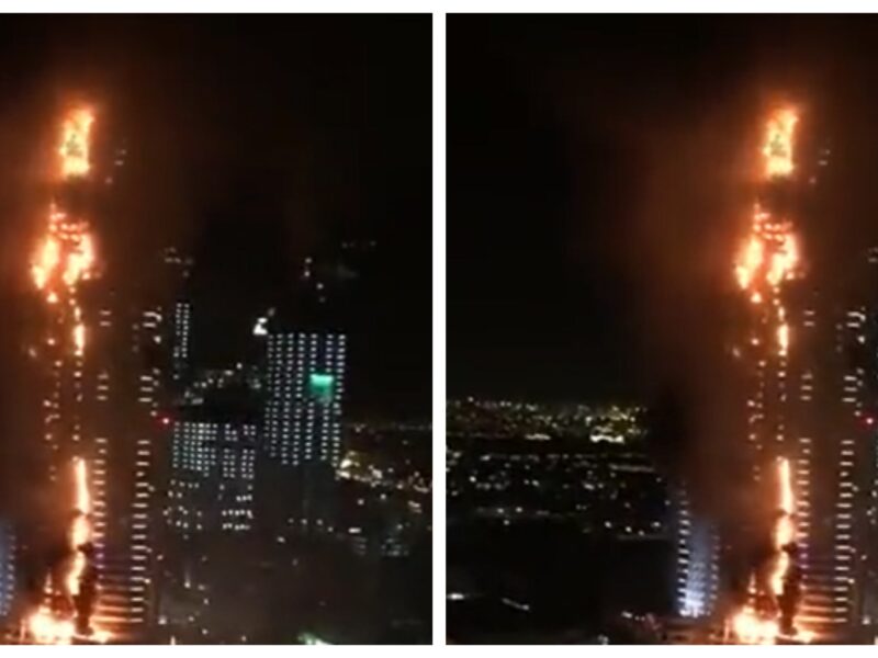 video incendiu puternic la o clădire cu 35 de etaje din dubai