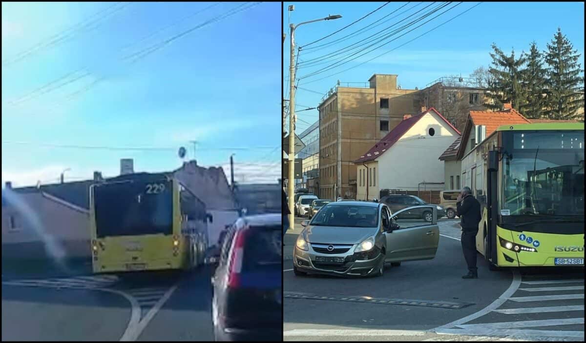 VIDEO: Un șofer Tursib a provocat un accident pe Abatorului 