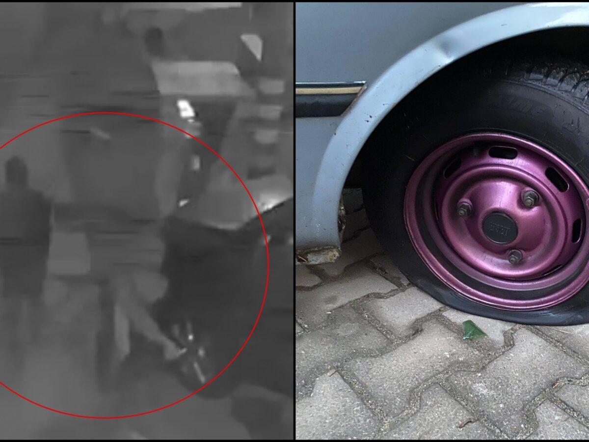 video: opt mașini vandalizate în copșa mică - doi indivizi, filmați când taie cauciucurile