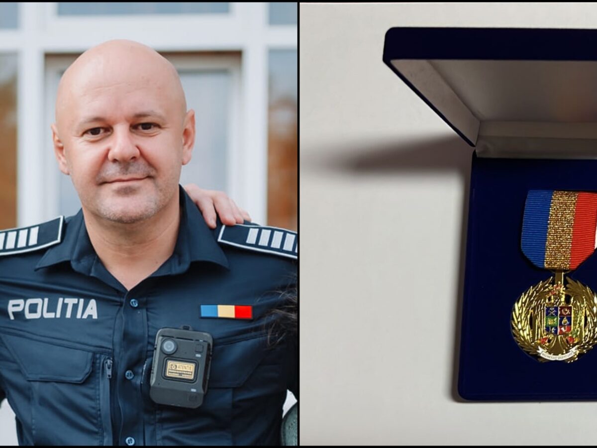 Polițistul Viorel Teacă a fost decorat cu „Emblema de Onoare” a MAI