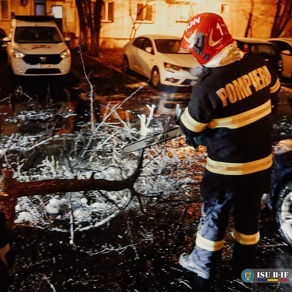 foto viscolul a făcut ravagii în capitală - aproape 40 de mașini avariate din cauza copacilor căzuți