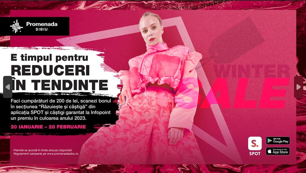 promenada sibiu colorează iarna în roz magenta: winter sale cu premii în culoarea anului 2023