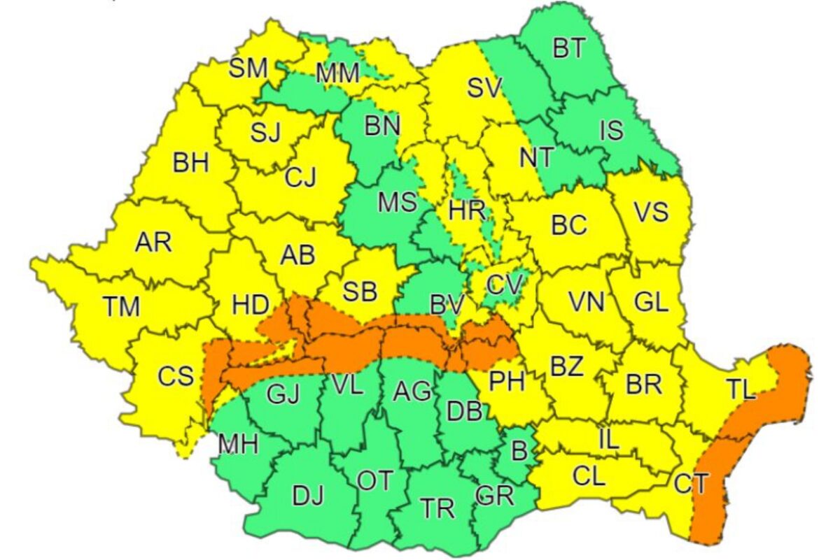 cod galben de vânt și ninsori în județul sibiu - la munte este viscol puternic