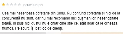 topul cofetăriilor și laboratoarelor din sibiu – prima are aproape cinci stele - la coadă, una care a stricat o aniversare: „au pus alt nume pe tort”