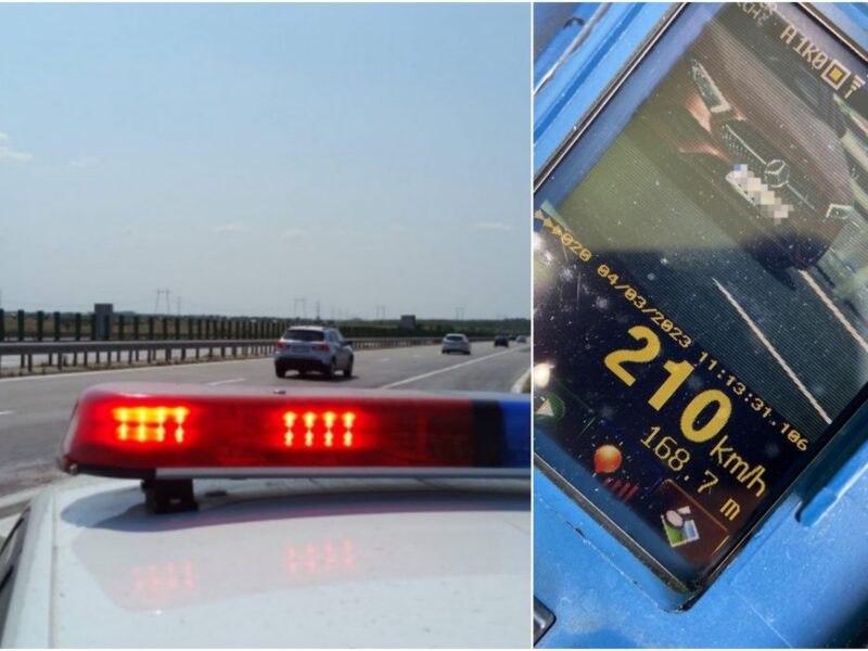 șofer amendat și lăsat fără permis la sibiu - conducea cu 210 km/h pe autostradă