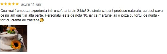 topul cofetăriilor și laboratoarelor din sibiu – prima are aproape cinci stele - la coadă, una care a stricat o aniversare: „au pus alt nume pe tort”