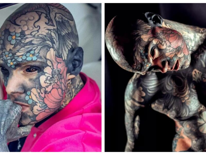 foto cel mai tatuat bărbat din lume lucrează ca profesor - sylvain a cheltuit peste 64.000 de euro pentru tatuaje