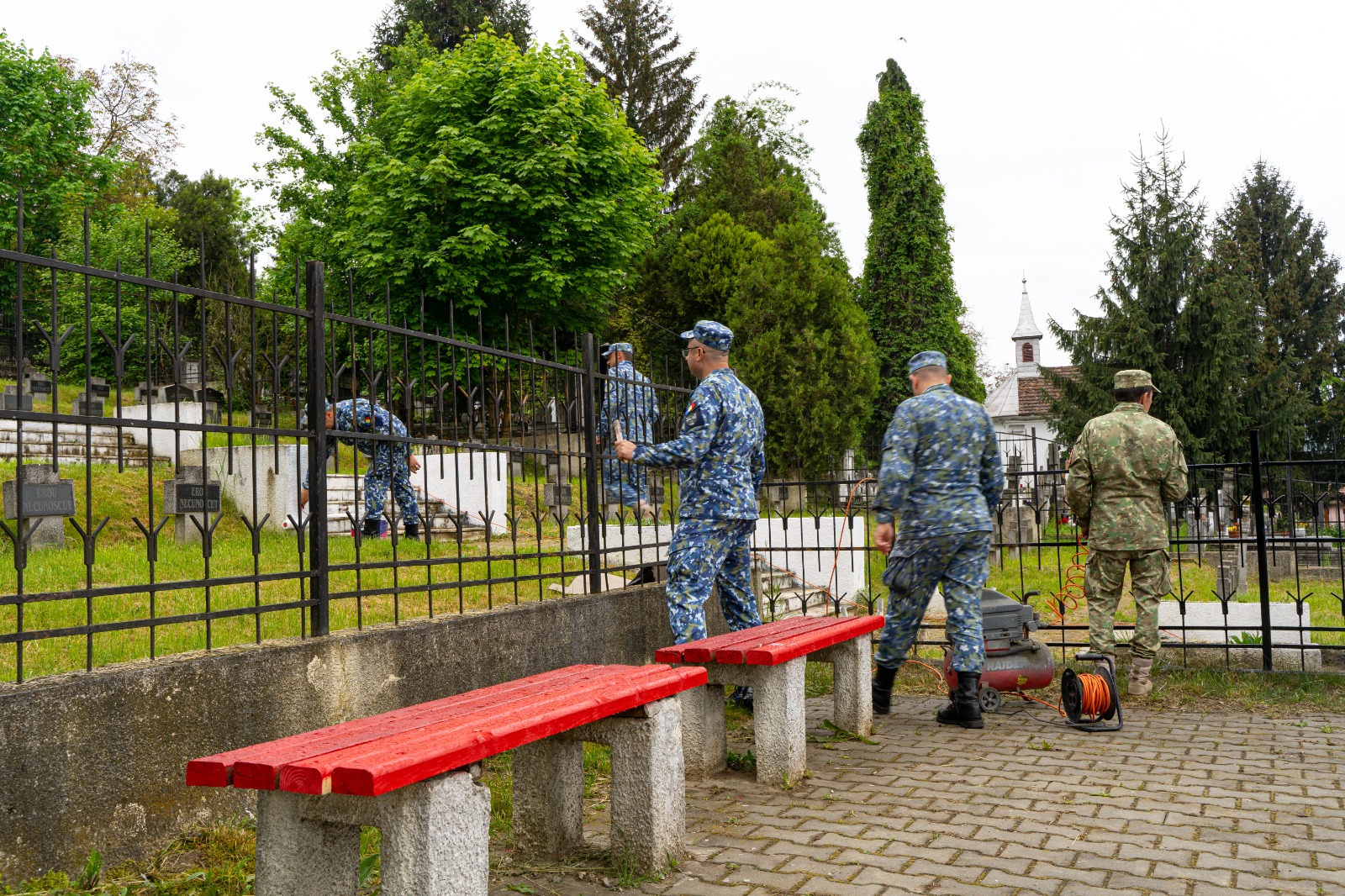 foto cimitirul eroilor din mediaș curățat în ”săptămâna națională a voluntariatului”