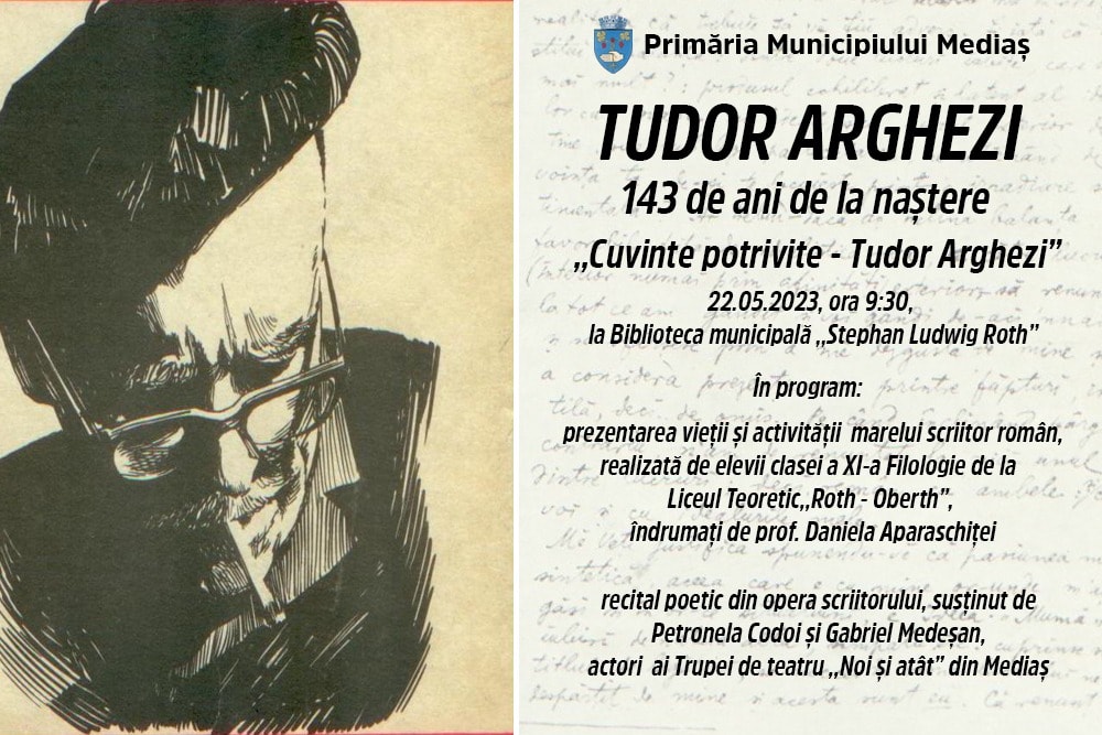 tudor arghezi aniversat la biblioteca municipală din mediaș