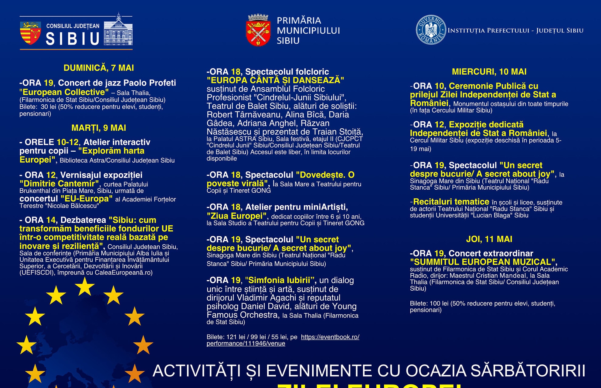 dansuri populare, teatru și expoziții la sibiu - programul evenimentelor de ziua europei