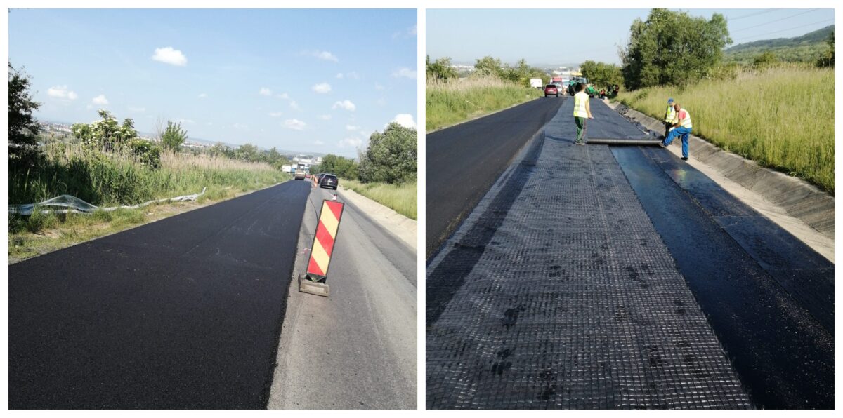 lucrări de reparații și întreținere pe mai multe drumuri din județ - se toarnă asfalt nou între sibiu și agnita