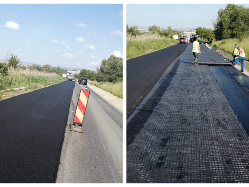 lucrări de reparații și întreținere pe mai multe drumuri din județ - se toarnă asfalt nou între sibiu și agnita
