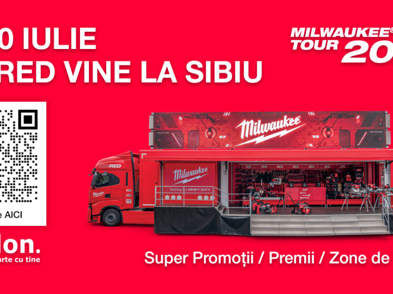 Eveniment local grandios pentru profesioniștii în construcții - Pe 20 iulie, Milwaukee Tour BIG RED vine la Sibiu - Cum te înregistrezi