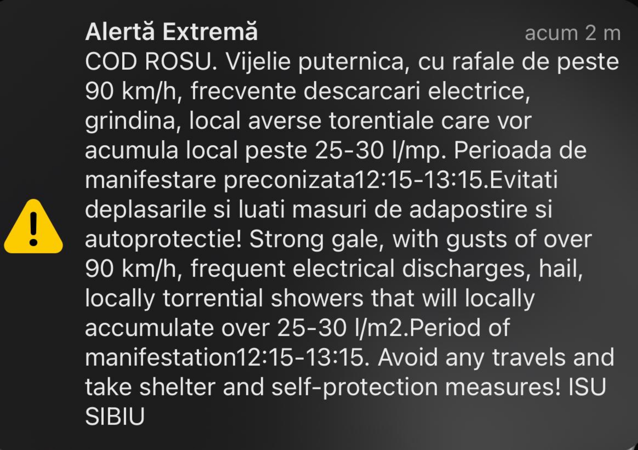 alertă de cod roșu în sibiu. evitați deplasările (video)