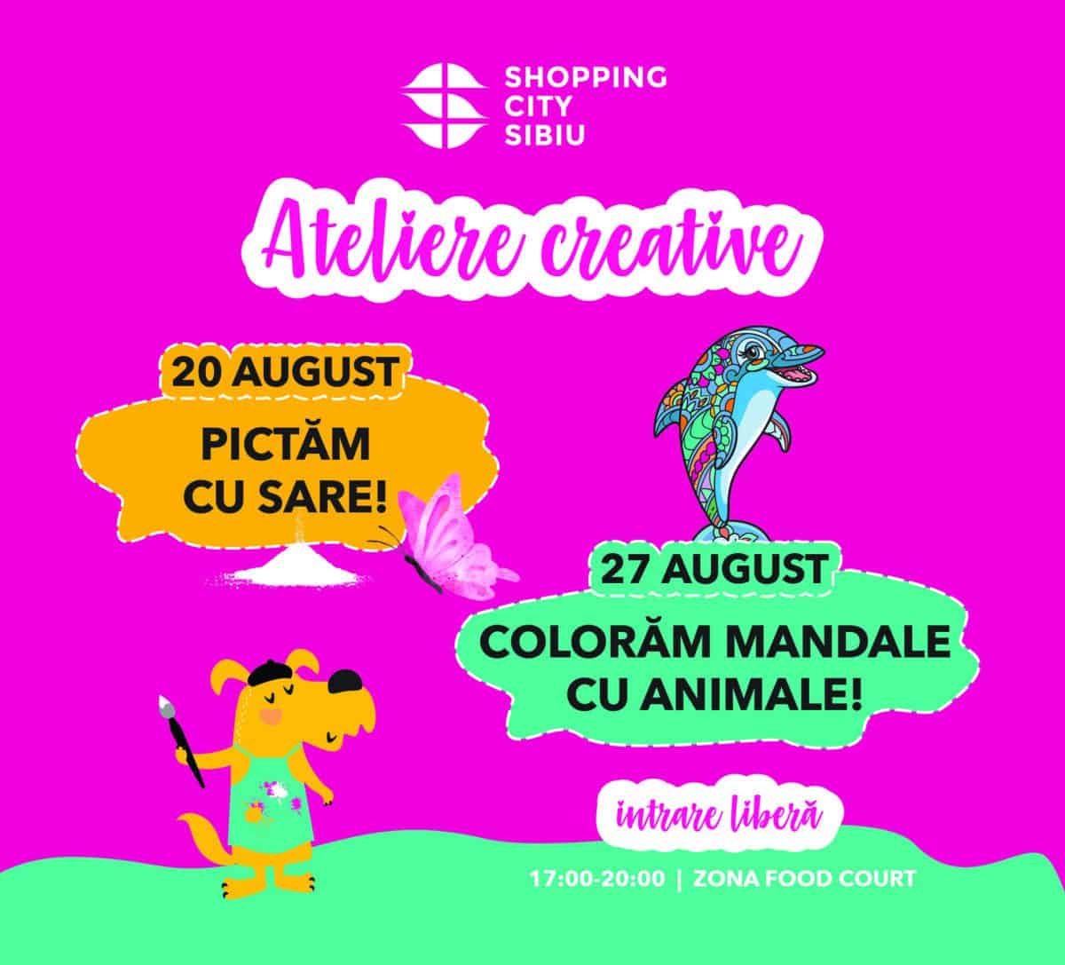 shopping city sibiu organizează ateliere creative pentru copii: pictură cu sare, mandale cu animale și creioane cu antene