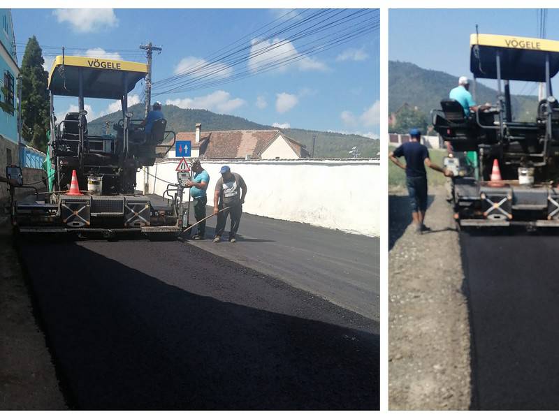lucrări de reparații și întreținere a drumurilor județene. la sibiel se toarnă asfalt nou (foto)