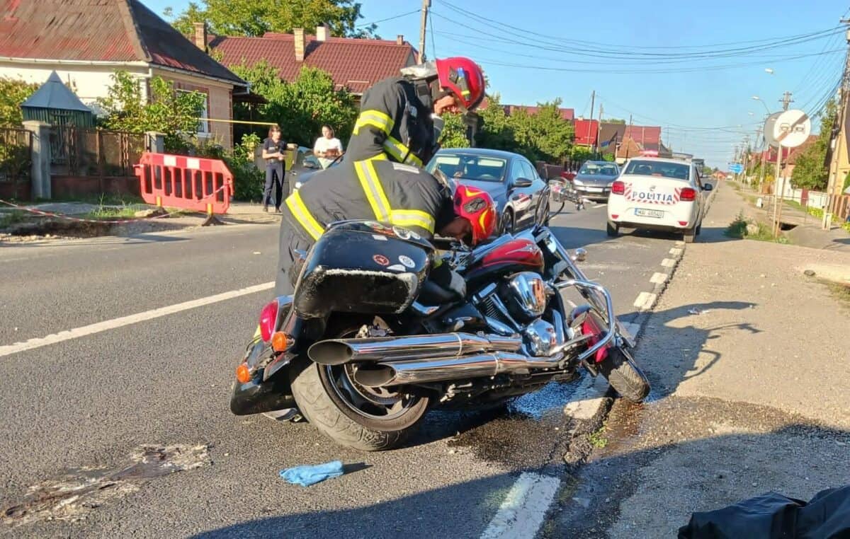 Motociclist din Sibiu rănit într-un accident la Cluj