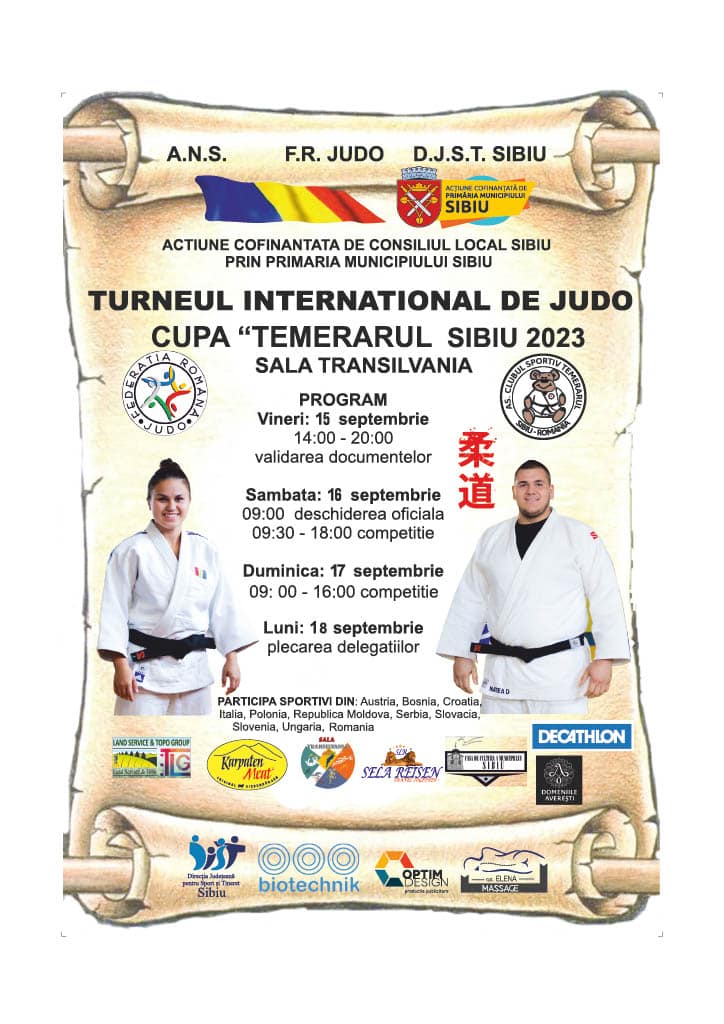 Cupa ”Temerarul” la Judo. Peste 600 de sportivi se vor întrece la Sibiu