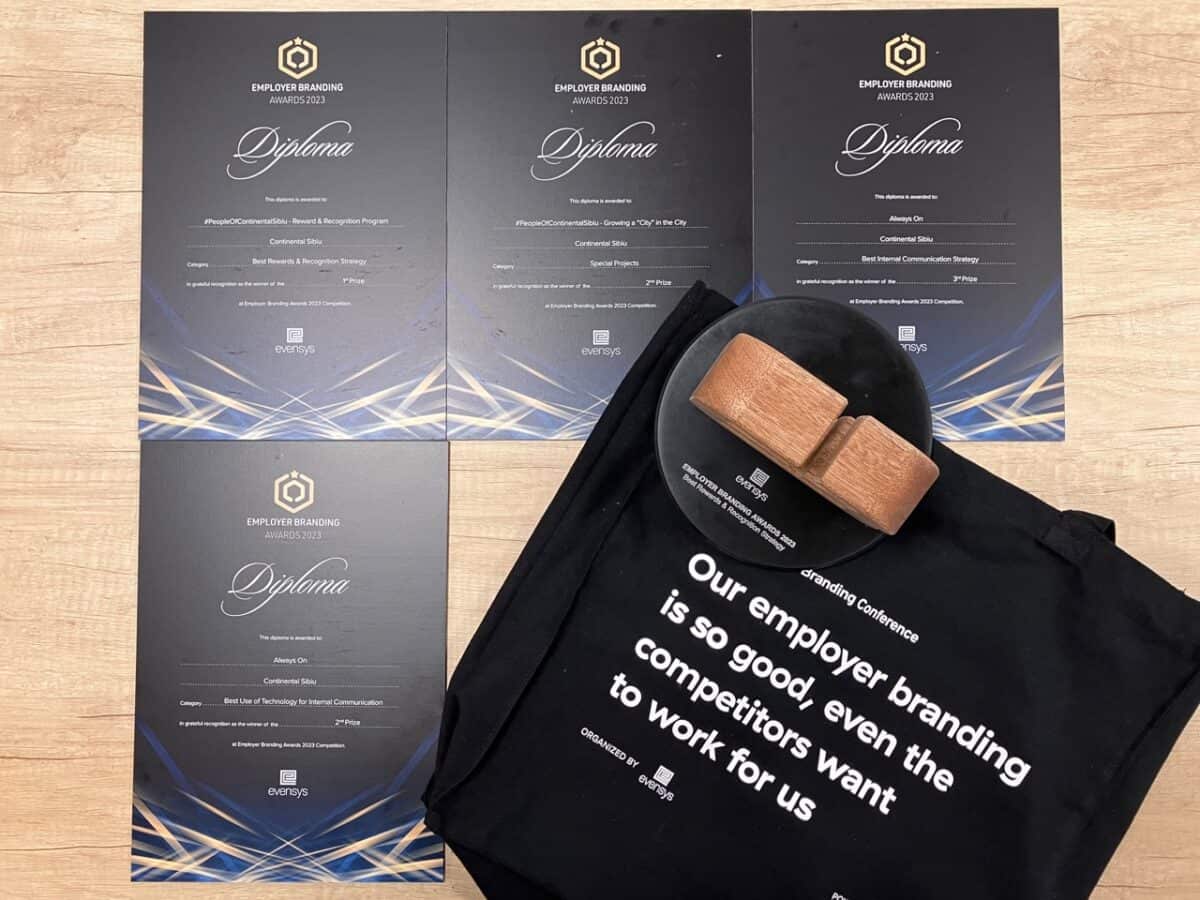 continental sibiu, distinsă cu patru premii la gala employer branding