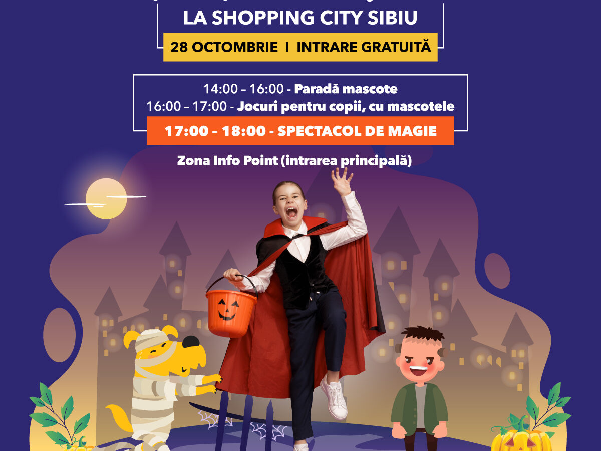 petrecere de halloween la shopping city sibiu: magie și distracție pentru copii