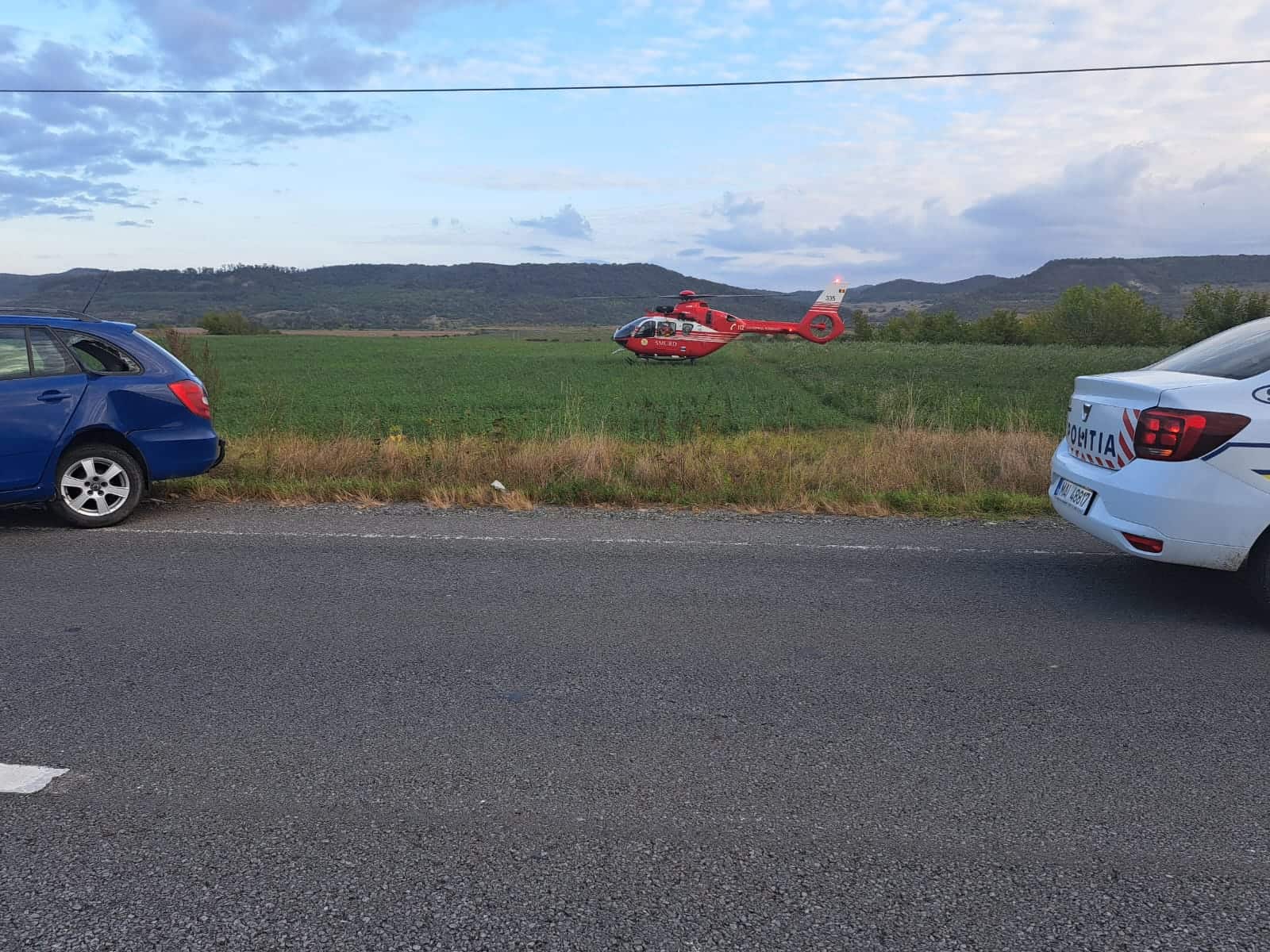 Accident grav în Laslea. A fost solicitat elicopterul Smurd (foto)