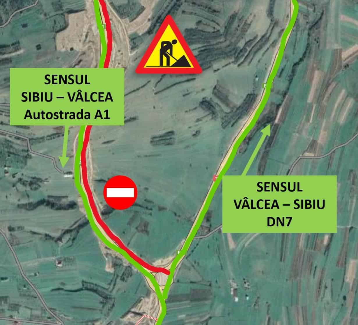 Se închide temporar autostrada A1, Boița - Sibiu, pe sensul dinspre Valea Oltului