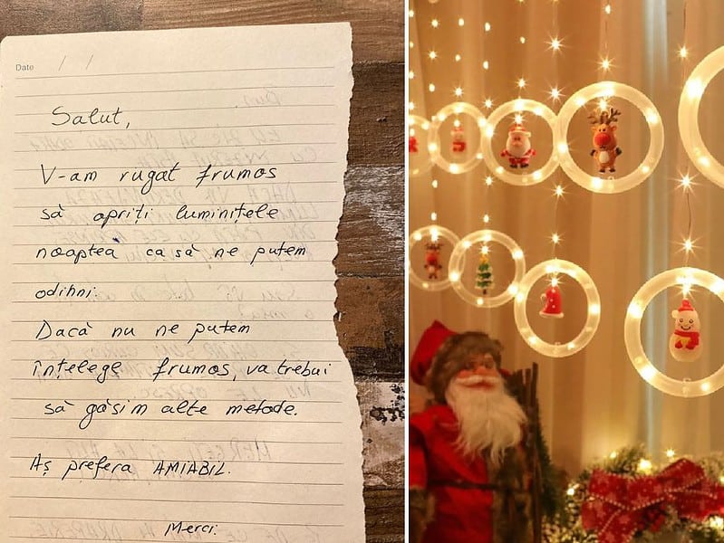 grinch în cartierul arhitecților. un locatar i-a trimis o scrisoare vecinului să stingă luminițele de crăciun: “aș prefera amiabil” (foto)