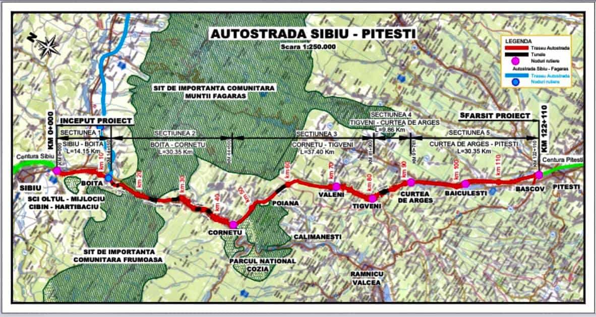 au început lucrările pe tronsonul boița - cornetu al autostrăzii a1, sibiu - pitești. va avea 50 de tuneluri, poduri și viaducte și ar trebui să fie gata în 2028