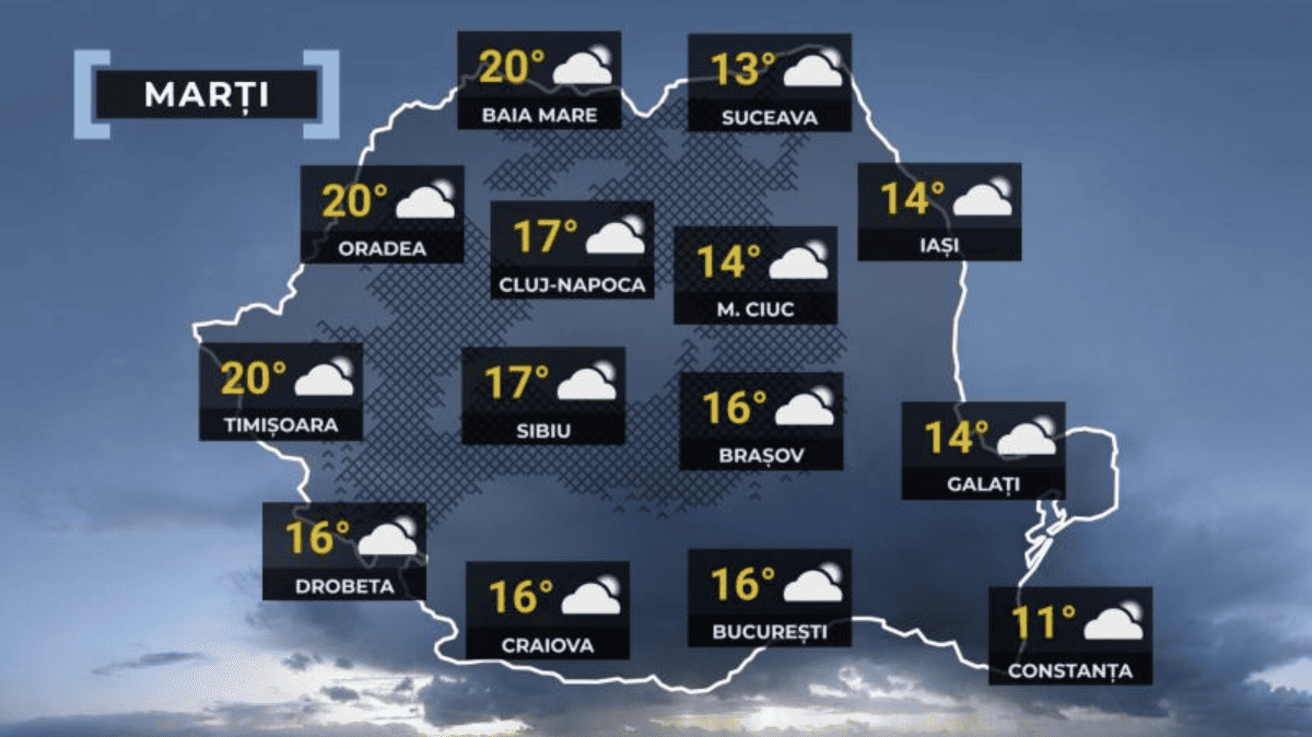 vreme frumoasă marți la sibiu. cer înorat cu maxime de până la 18 grade