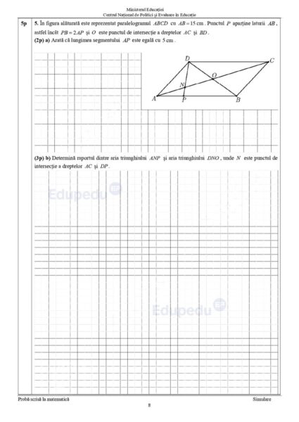 simularea națională 2024 - lista cu subiectele la proba de matematică