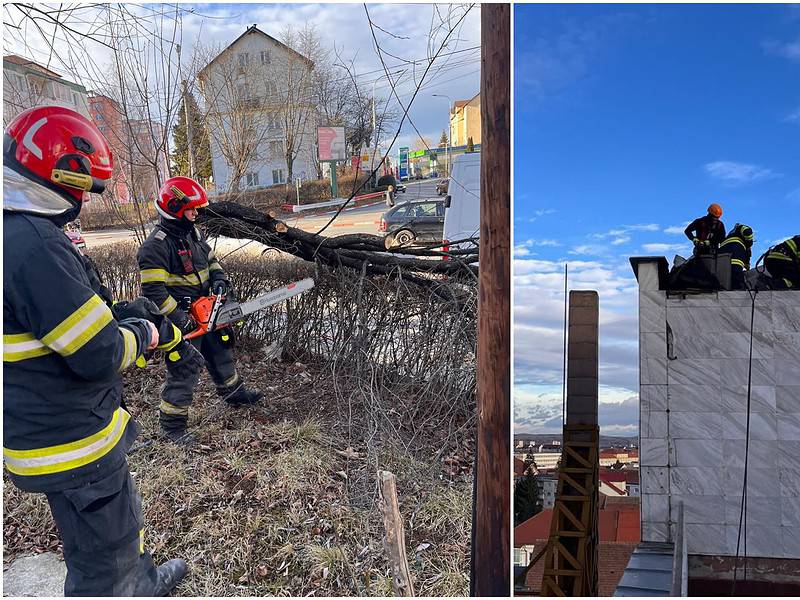 vântul face ravagii în sibiu. copaci doborâți și țigle spulberate pe 11 străzi și în piața mare (foto)