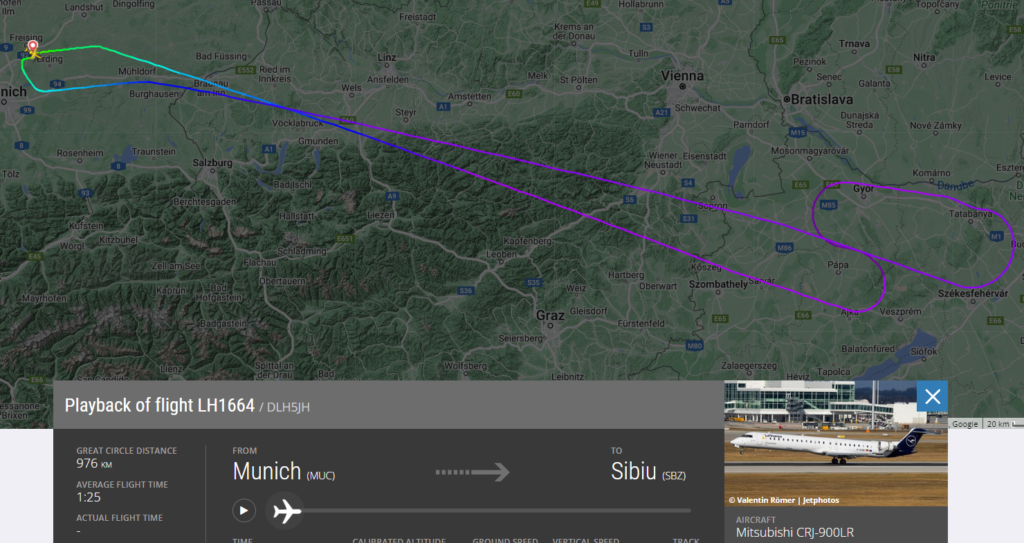 avion lufthansa întors de urgență la munchen. trebuia să ajungă la sibiu