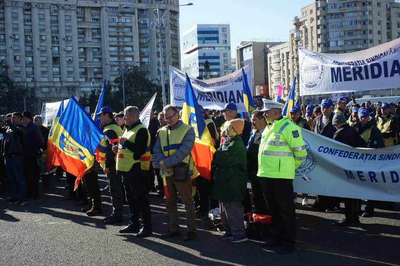 sindicaliștii din comerț protestează pentru salarii decente și condiții de muncă mai bune